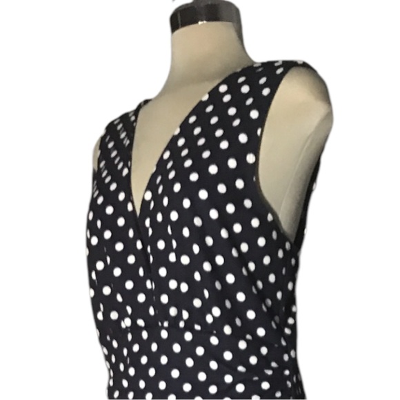 START VIXEN Design Dark Blue and White Polka Dot Dress Size 2X - Picture 8 of 15